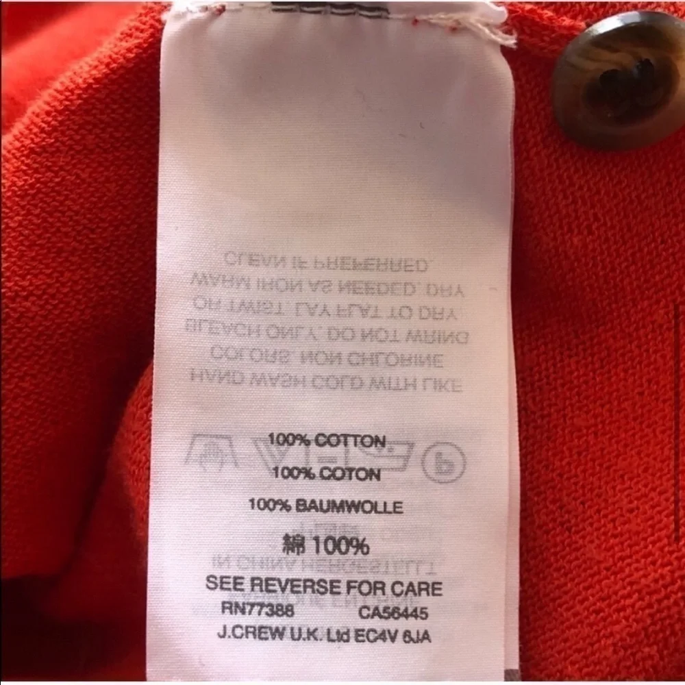 J. Crew Summerweight solid knit orange cotton cardiga…